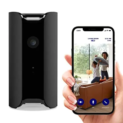 Produktbild: Canary Pro Überwachungskamera 1080p HD WiFi IP, 24/7 Live-Übertragung, Sirene, Raumklima-Überwachung, Bewegungsmelder, 2-Wege-Audio, Nachtsicht, 10x Zoom, Alexa & Google Assistant Integration und mehr