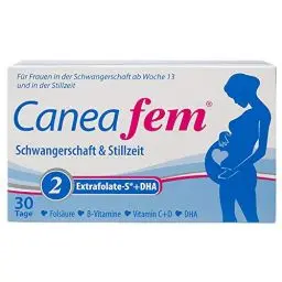 Produktbild: CANEAFEM 2 + Jod | Hoch bioverfügbare Folsäure | Für Schwangerschaft und Stillzeit | Made in Germany | Monatspackung | 30 Tage | 60 Kapseln