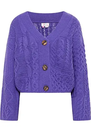 Produktbild: caneva Damen Cropped Strickjacke 19025285-CA02, Lila, XL/XXL