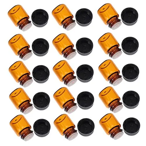 Produktbild: CANIGHT 100stücke Braunglas-ätherische Öle Fläschchen Mit Perforiertem Stopfen Und Tragbar Für Kosmetik Proben Und Aromatherapie Für Reisen Und Aufbewahrung