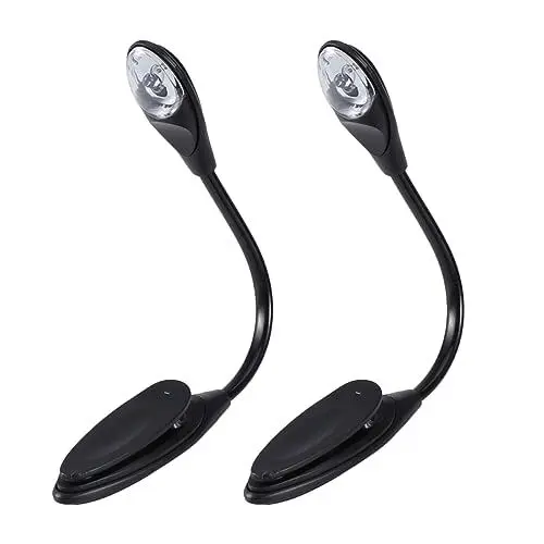 Produktbild: CANIGHT Clip-bettleuchte 2er-pack -buchleuchten Tragbare Leselampe Knopfbatterie Stilvolles Mini-licht Zum Lesen Im Dunkeln