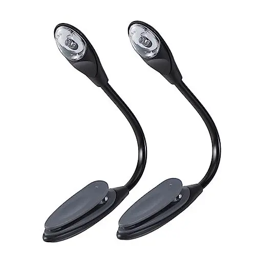 Produktbild: CANIGHT Ergonomisches Clip-buchlicht 2 Stück -leseleuchten Bett-leselicht Knopfbatterie Tragbar Für Unterwegs