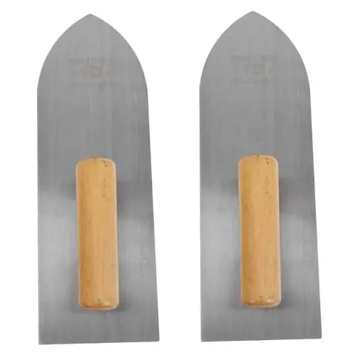 Produktbild: CANIGHT 2St Gipskarton Trockenbauwerkzeug Putzwerkzeug Spachtelwerkzeug Handpolieren Malerwerkzeug Betonglätter Gipswerkzeuge Gipskelle Trockenbauschaber Zementkelle mit Griff Stahl Silver