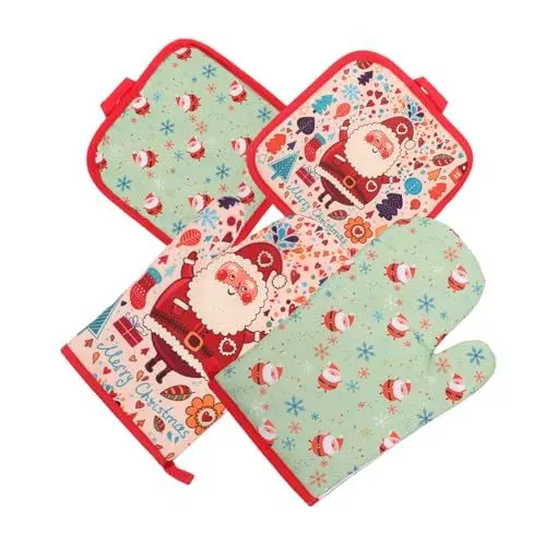 Produktbild: CANIGHT Weihnachts-geschirrkissen Hitzebeständiges Handschuh-Set 2-teilig Ofenhandschuhe Paar Zum Kochen