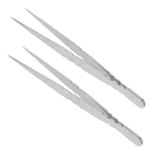 Produktbild: CANIGHT 2 Stück Edelstahl Pinzetten, Briefmarkensammeln, Wimpern Pinzette, Stempelzange, Pinzette Zum Basteln, Stempelpinzette, Clip Wimpernpinzette, Stempelpinzette, Fotopinzette