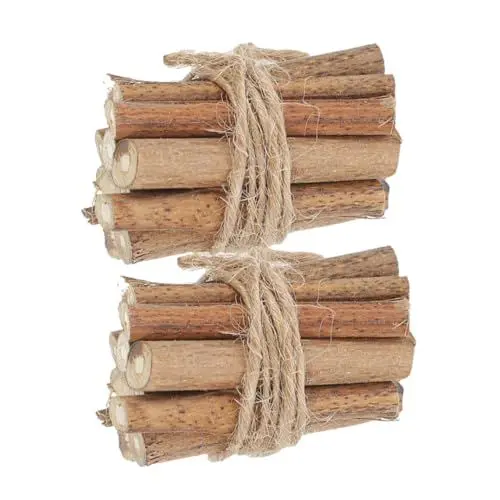 Produktbild: CANIGHT 2 Stück Holz Winter Deko Figuren Mini Brennholzstapel Ornament Weihnachten Zubehör Für Puppenhaus