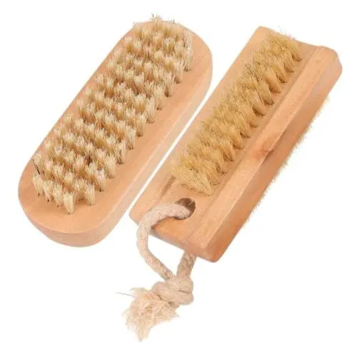 Produktbild: CANIGHT 2st Nagelreinigungsbürste Mit Schweineborsten Fingernagelbürste Tragbare Nagelbürste Mehrzweck-nagelreiniger Nagelbürste Zum Reinigen Der Fingernägel Handwaschbürste Yellow Hölzern