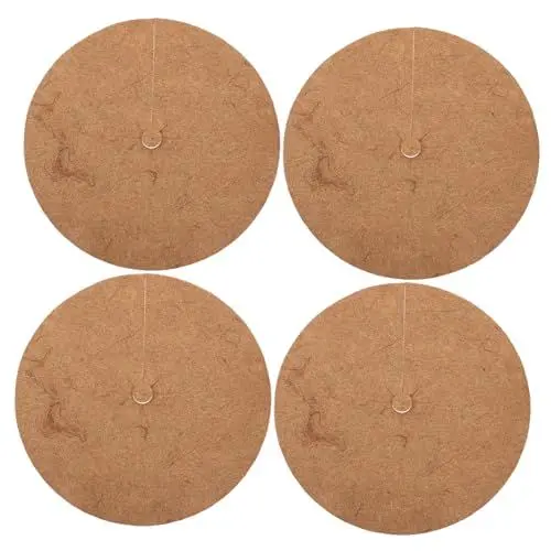 Produktbild: CANIGHT 4 Stück Kokospalmenmatte Kokosmatte Für Terrarium Baummulchmatte Pflanzenschutz-wintertasche Kokosnussmulchring Gartenabdeckungen Für Gemüse Baummulchring Kokosfaser Light Brown