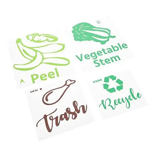 Produktbild: CANIGHT 4 Stücke Abnehmbare Korb Label Bin Etiketten Auto Mülleimer Recycling Aufkleber