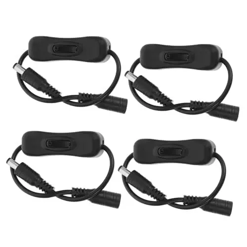 Produktbild: CANIGHT 4 Stück Netzschalterkabel Ersatzschalterteil Inline-steuerschalter Für Streifenlicht Austausch Des Kabelschalters Led-lichtanschluss Inline-schalterkabel Black Pvc