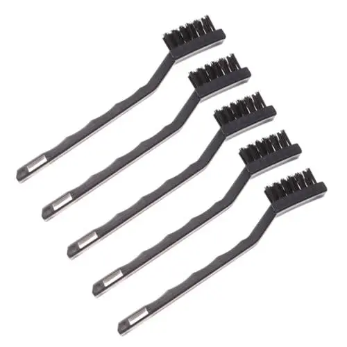Produktbild: CANIGHT 5 Stück 7 Zoll Antistatikbürste Für Leiterplatten 3 Reihig Kunststoffgriff Schwarz ESD Bürste Für Empfindliche Elektronische Bauteile