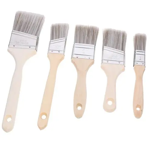 Produktbild: CANIGHT 5 Stück Malerpinsel Set Wiederverwendbar Mit Holzgriff Für Präzise Wandmalerei Perfekt Für Acrylfarbe Und Untergründe Kein Borstenverlust