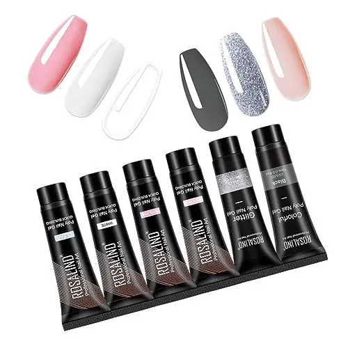 Produktbild: CANIGHT 6st Nagelgel-farbset Klares Nagelgel Poly-nagelgelfarbe Professionelles Nagelgel Nagelgelzubehör Builder-nagelverlängerungsgel Klares Aufbaugel Poly-nagelgel-kit Nagelzubehör