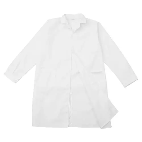 Produktbild: CANIGHT Professioneller Arztkittel Für Herren Langarm Weiß Laborkittel Mit Taschen Ideal Für Labor Und Klinik Hochwertige Schutzkleidung Für Ärzte Und Wissenschaftler