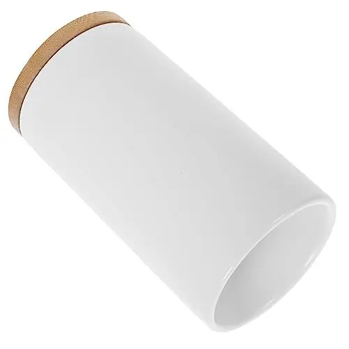 Produktbild: CANIGHT Seifenspender Nachfüllbar Aus Bambus Und Keramik Mit Pumpe 430 Ml Für Seife Shampoo Lotion Praktisch Für Badezimmer Und Küche