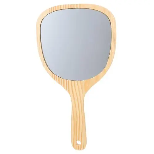 Produktbild: CANIGHT Eleganter Spiegel Mit Holzgriff Großer Tragbarer Schminkspiegel Für Frauen Für Zuhause Und Reisen