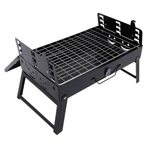Produktbild: CANIGHT Holzkohlegrill Faltbar Für Outdoor Grillen Camping Terrasse Reisen Garten Mit Klappbarem Grillrost