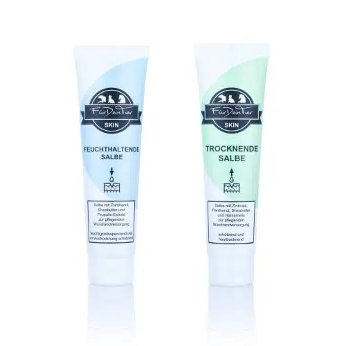 Produktbild: CaniMove FürDeinTier Skin Kombi | je 100 ml trocknender und feucht haltender Salbe | für alle Tierarten geeignet | optimale Wundbehandlung