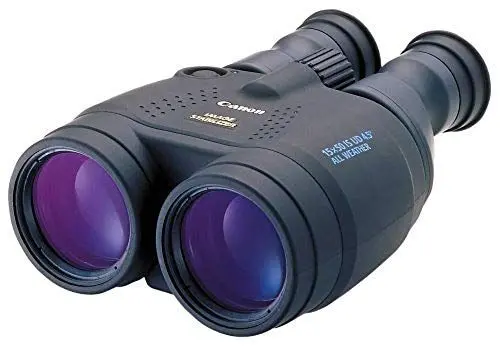 Produktbild: Canon 15x50 IS Allwetter Fernglas (15 fache Vergrößerung, wetterfest, Feldstecher, Präzisionsoptik, IS Bildstabilisator, manuelle Fokussierung, Dioptrinkorrektur, Porroprisma II), schwarz