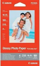 Produktbild: Canon Fotopapier GP-501 glänzend weiß - 10x15cm 100 Blatt für Tintenstrahldrucker - PIXMA Drucker (200 g/qm), PG-40