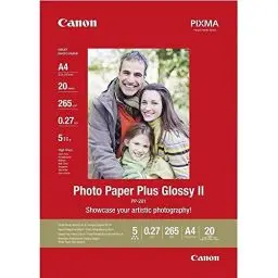 Produktbild: Canon Fotopapier PP-201 glänzend weiß - DIN A4 20 Blatt für Tintenstrahldrucker - PIXMA Drucker (265 g/qm) 2311B019