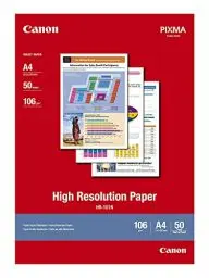 Produktbild: Canon HR-101N hochauflösendes Papier - DIN A4, 50 Blatt (106 g/qm) für Tintenstrahldrucker 1033A002