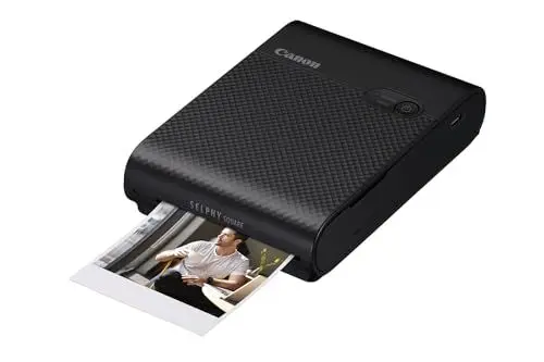 Produktbild: Canon SELPHY SQUARE QX10 Mini-Fotodrucker - mit quadratischem Druck (eingebauter Akku, WLAN, 287 dpi x 287 dpi, USB Kabel, Thermosublimationsdruck), schwarz