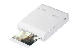 Produktbild: Canon SELPHY SQUARE QX10 Mini Fotodrucker mobil tragbar unterwegs (quadratischer Druck 6,8 x 6,8cm mit Kleberückseite, eingebauter Akku, WLAN, Canon App, Thermosublimation) weiß (+ 3er Druck-Set)