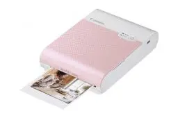Produktbild: Canon SELPHY SQUARE QX10 mobiler Fotodrucker inkl. Starterset für 3 Ausdrucke mit Kleberückseite (Quadratischer Druck 6,8 x 6,8cm, eingebauter Akku, WLAN, Canon SELPHY App, Thermosublimation) pink