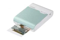 Produktbild: Canon SELPHY SQUARE QX10 mobiler Fotodrucker inkl. Starterset für 3 Ausdrucke mit Kleberückseite (Quadratischer Druck 6,8 x 6,8cm, eingebauter Akku, WLAN, Canon SELPHY App, Thermosublimation)mintgrün