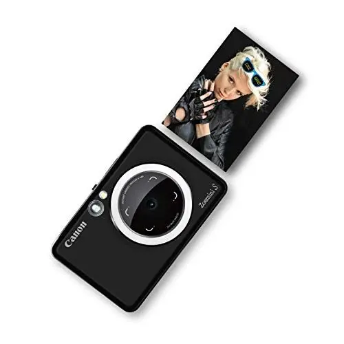 Produktbild: Canon Zoemini S Sofortbildkamera Mini Fotodrucker digital 8 MP (Sucher, Ringblitz/ LED Blitz, Micro SD Kartenslot, Print App, ZINK-Druck tintenfrei, Sofortdruck, Fernauslöser) matte black