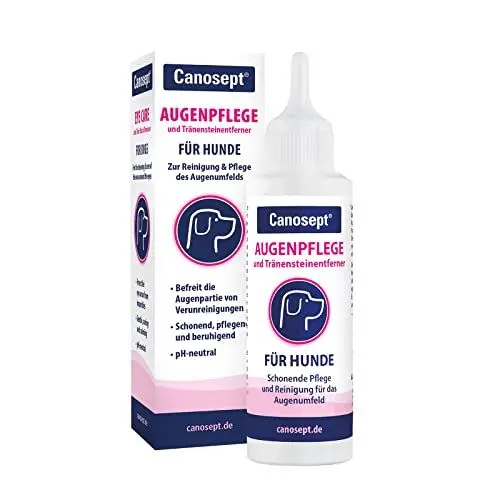 Produktbild: Canosept Augenpflege für Hunde 120ml - Tränenfleckenentferner Hund - Augenpflege Hund - Pflegemittel & Reinigungsmittel für den Bereich ums Auge - Für sensible Hundepflege