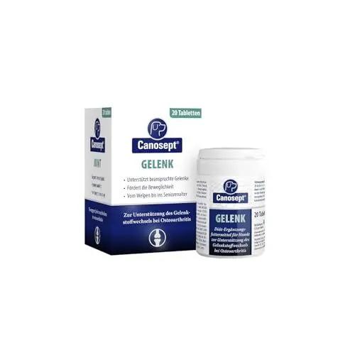 Produktbild: Canosept Gelenktabletten Hund - Einzigartige Rezeptur: Mit Grünlippmuschel, Glucosamin, Kollagen - Hervorragende Akzeptanz - 20 Tabletten