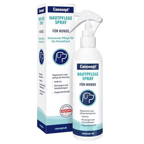 Produktbild: Canosept Hautpflegespray für Hunde 250ml - Milben Hund - Grasmilben bekämpfen Hund - Juckreiz Hund - Milbenspray Hunde - Grasmilben Hund - Regeneriert die Haut bei Reizungen & Rötungen