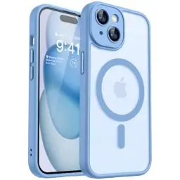 Produktbild: CANSHN 2024 Neu für iPhone 15 Hülle mit Kameraschutz für Magsafe (TOP Militärschutz & Magnetkraft) Extrem Haltbarkeit Hülle iPhone 15 Case Stoßfest, Himmelblau