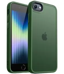 Produktbild: CANSHN Matt Hülle für iPhone SE 3/2 (2022/2020), iPhone 8/7, (Militärschutz) Schutzhülle Samtige Touch Matt Anti-Kratzen, Durchscheinende Rückseite Schutzhülle, Anti-Fingerabdruck (Dunkelgrün)