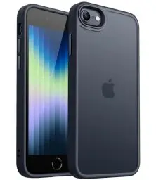 Produktbild: CANSHN Matt Hülle für iPhone SE 3/2 (2022/2020), iPhone 8/7, (Militärschutz) Schutzhülle Samtige Touch Matt Anti-Kratzen, Durchscheinende Rückseite Schutzhülle, Anti-Fingerabdruck (Schwarz)