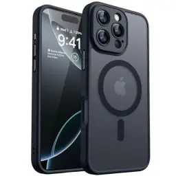 Produktbild: CANSHN für iPhone 16 Pro Hülle mit Kameraschutz für Magsafe (TOP Militärschutz & Magnetkraft) Extrem Haltbarkeit Hülle iPhone 16 Pro Case Stoßfest, Schwarz