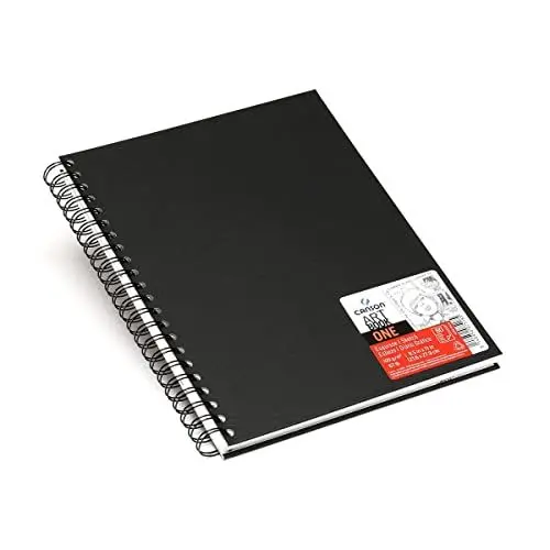 Produktbild: CANSON Art Book One, Skizzenbuch, Leichte Körnung, 100g/m², an der langen Seite Spiralgebundenes Buch, Hardcover, 21,6 x 27,9 cm, Weiß, 80 Blatt