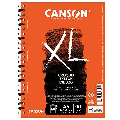 Produktbild: Canson 200787221 XL Skizzen Blocks, leicht gekörnt, 90 g/m², 60 Blatt pro Block 