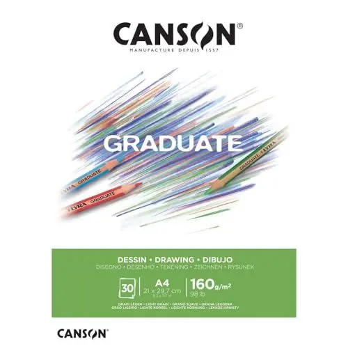 Produktbild: Canson Graduate - C400110365 Zeichenpapier - Zeichenblock, DIN A4, 30 Blatt, 160 g/m² Weiß