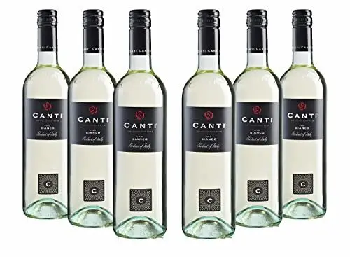 Produktbild: Canti - Italienischer weißer trockener Wein, mischung aus ausgewählten Trauben, fruchtiger Geschmack und frische Noten von tropischen Früchten, 6x750 ml