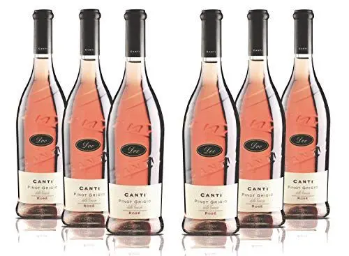 Produktbild: Canti - Pinot Grigio delle Venezie D.O.C., italienischer Rosé Wein, frisches Pfirsicharoma mit lebendigen beeren und Steinobstgeschmack, 6x750 ml