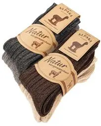 Produktbild: CAOZITOU Alpaka Socken Damen Herren,Wollsocken Warmesocken Wintersocken mit Alpakawolle,Thermo Flauschig Stricksocken(Dunkelgrau Hellgrau Braun Beige,39-42)