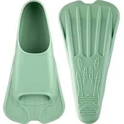Produktbild: CAPAS Kurze Trainingsflossen für Schwimmen | Komfortable Silikon Schwimmflossen | Kurzflossen | Taucherflossen | Unisex Flossen für Kinder Erwachsene | Kurze Klinge Beinstärke aufbauen (Grün, XXS)
