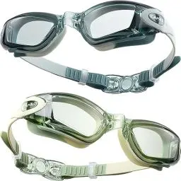 Produktbild: CAPAS Schwimmbrille Kinder, 2er Pack Wasserdicht Anti-Beschlag Anti-UV Wasser Pool Schwimmen Klasse Brillen für Jungen Mädchen von 4–12 Jahren (Jodan Almonds Series #04)