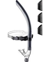 Produktbild: CAPAS Training Schwimmen Schnorchel für Runde Schwimmen, ideale Passform, Schwimmer-Schnorchel mit Flüssigkeit Silikon Mundstück verstellbaren Riemen Swivel Stirnband, für Erwachsene Männer Frauen