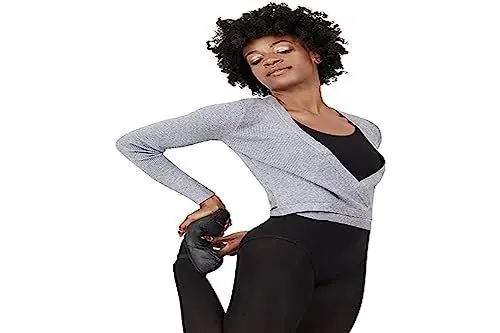 Produktbild: Capezio Ribbed Knit Wrap Sweater, Heather Grey, XX-Small