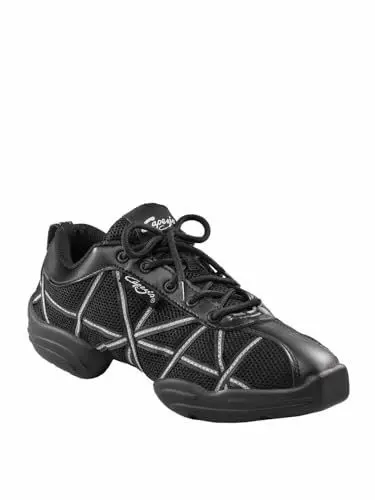 Produktbild: Capezio Web Dansneaker Tanzschuhe, professioneller Tanzschuh für viele Disziplinen, atmungsaktive Schuhe für Tanzaufführungen & Praxis, bequeme Tanztrainer für Damen - Reflektierendes Silber, Größe 40
