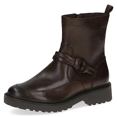 Produktbild: CAPRICE Damen Stiefeletten ohne Absatz Memotion aus Leder Flach Weite G, Braun (Dk Brown Nappa), 41 EU